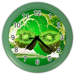 Kiwi Fruit Vitamins Healthy Cut Color Wall Clock by Amaryn4rt