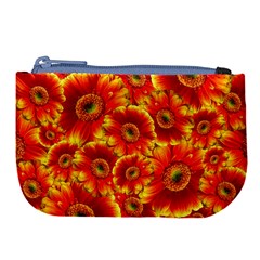 Gerbera Flowers Blossom Bloom Large Coin Purse by Amaryn4rt