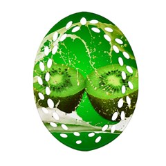 Kiwi Fruit Vitamins Healthy Cut Oval Filigree Ornament (two Sides) by Amaryn4rt