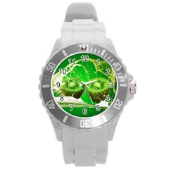 Kiwi Fruit Vitamins Healthy Cut Round Plastic Sport Watch (l) by Amaryn4rt