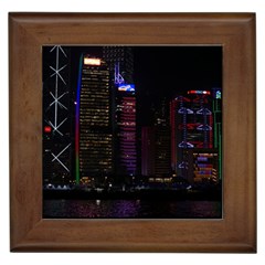 Hong Kong China Asia Skyscraper Framed Tile by Amaryn4rt