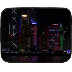 Hong Kong China Asia Skyscraper Two Sides Fleece Blanket (mini) by Amaryn4rt