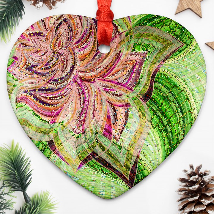 Colorful Design Acrylic Canvas Ornament (Heart)