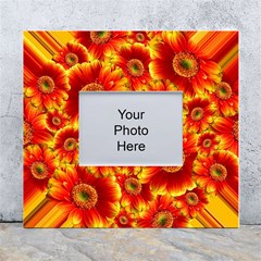 Gerbera Flowers Blossom Bloom White Wall Photo Frame 5  X 7  by Amaryn4rt