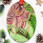 Colorful Design Acrylic Canvas Oval Ornament (Two Sides) Front