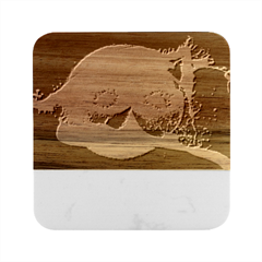 Kiwi Fruit Vitamins Healthy Cut Marble Wood Coaster (square)