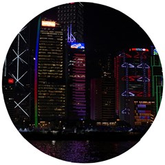 Hong Kong China Asia Skyscraper Wooden Puzzle Round by Amaryn4rt