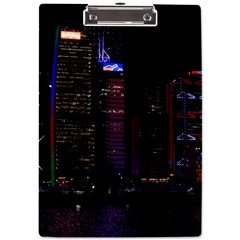 Hong Kong China Asia Skyscraper A4 Acrylic Clipboard by Amaryn4rt