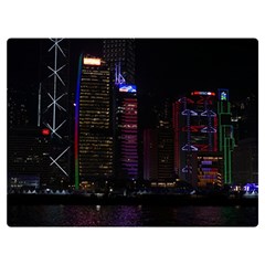 Hong Kong China Asia Skyscraper Two Sides Premium Plush Fleece Blanket (extra Small) by Amaryn4rt