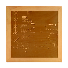 Hong Kong China Asia Skyscraper Wood Photo Frame Cube by Amaryn4rt