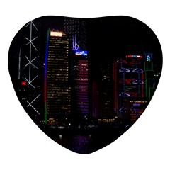 Hong Kong China Asia Skyscraper Heart Glass Fridge Magnet (4 Pack) by Amaryn4rt