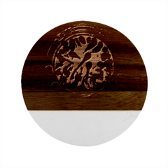 Light Picture Cotton Buds Marble Wood Coaster (round) by Amaryn4rt