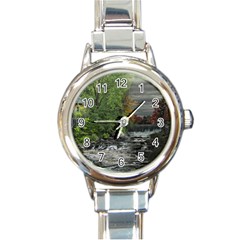 Landscape Summer Fall Colors Mill Round Italian Charm Watch by Amaryn4rt