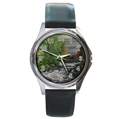 Landscape Summer Fall Colors Mill Round Metal Watch by Amaryn4rt