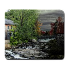 Landscape Summer Fall Colors Mill Large Mousepad by Amaryn4rt