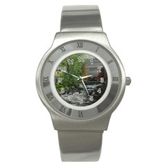 Landscape Summer Fall Colors Mill Stainless Steel Watch by Amaryn4rt