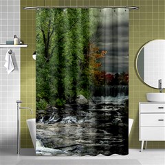 Landscape Summer Fall Colors Mill Shower Curtain 48  X 72  (small)  by Amaryn4rt