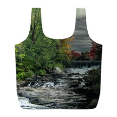 Landscape Summer Fall Colors Mill Full Print Recycle Bag (L)