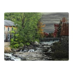 Landscape Summer Fall Colors Mill Two Sides Premium Plush Fleece Blanket (Mini)