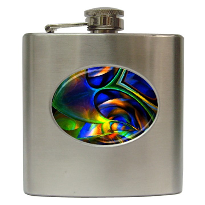 Light Texture Abstract Background Hip Flask (6 oz)