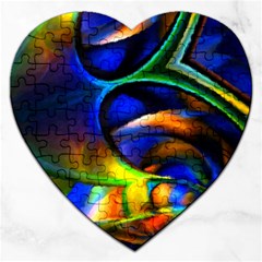 Light Texture Abstract Background Jigsaw Puzzle (heart) by Amaryn4rt