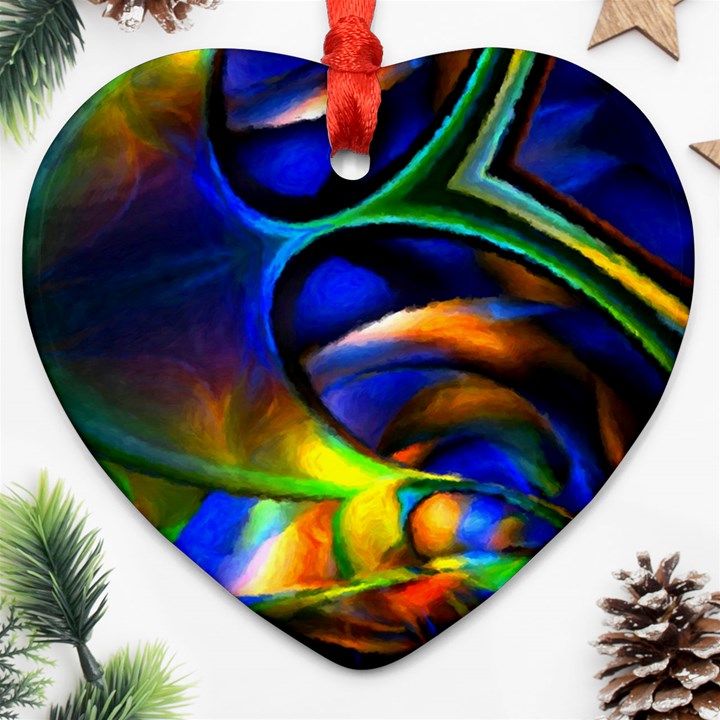 Light Texture Abstract Background Heart Ornament (Two Sides)