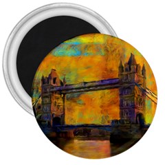 London Tower Abstract Bridge 3  Magnets by Amaryn4rt