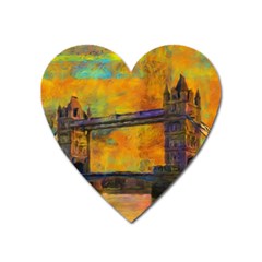 London Tower Abstract Bridge Heart Magnet by Amaryn4rt