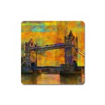 London Tower Abstract Bridge Square Magnet Front