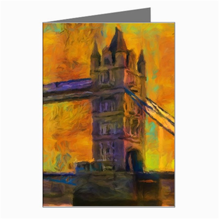 London Tower Abstract Bridge Greeting Card