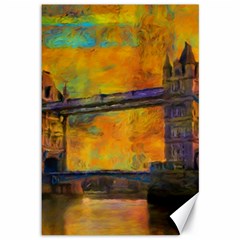 London Tower Abstract Bridge Canvas 12  X 18  by Amaryn4rt