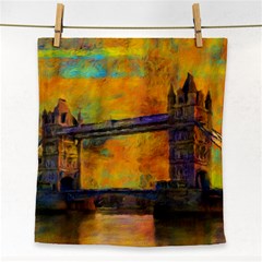 London Tower Abstract Bridge Face Towel by Amaryn4rt