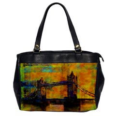 London Tower Abstract Bridge Oversize Office Handbag by Amaryn4rt