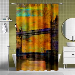 London Tower Abstract Bridge Shower Curtain 48  X 72  (small)  by Amaryn4rt