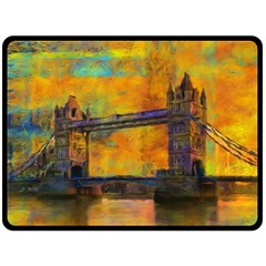 London Tower Abstract Bridge Two Sides Fleece Blanket (large) by Amaryn4rt