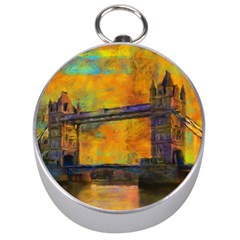 London Tower Abstract Bridge Silver Compasses by Amaryn4rt