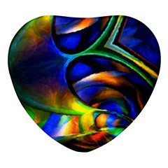 Light Texture Abstract Background Heart Glass Fridge Magnet (4 Pack) by Amaryn4rt