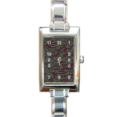 Full Frame Shot Of Abstract Pattern Rectangle Italian Charm Watch by Amaryn4rt