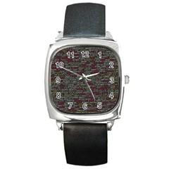 Full Frame Shot Of Abstract Pattern Square Metal Watch by Amaryn4rt