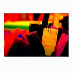 Plastic Brush Color Yellow Red Postcard 4 x 6  (Pkg of 10)