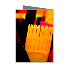 Plastic Brush Color Yellow Red Mini Greeting Cards (pkg Of 8) by Amaryn4rt