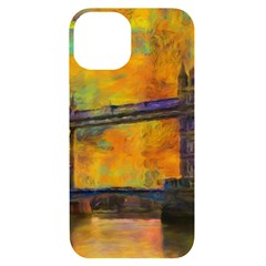 London Tower Abstract Bridge Iphone 14 Black Uv Print Case by Amaryn4rt