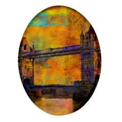 London Tower Abstract Bridge Oval Glass Fridge Magnet (4 Pack) by Amaryn4rt