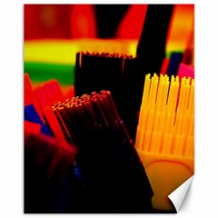 Plastic Brush Color Yellow Red Canvas 11  X 14 