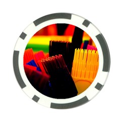 Plastic Brush Color Yellow Red Poker Chip Card Guard