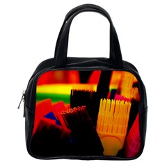 Plastic Brush Color Yellow Red Classic Handbag (One Side)