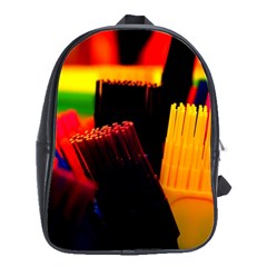 Plastic Brush Color Yellow Red School Bag (Large)