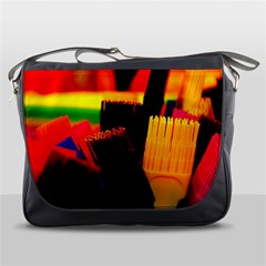 Plastic Brush Color Yellow Red Messenger Bag