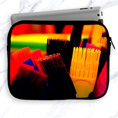 Plastic Brush Color Yellow Red Apple Ipad 2/3/4 Zipper Cases by Amaryn4rt