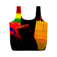 Plastic Brush Color Yellow Red Full Print Recycle Bag (M)